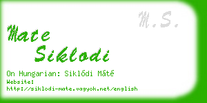 mate siklodi business card